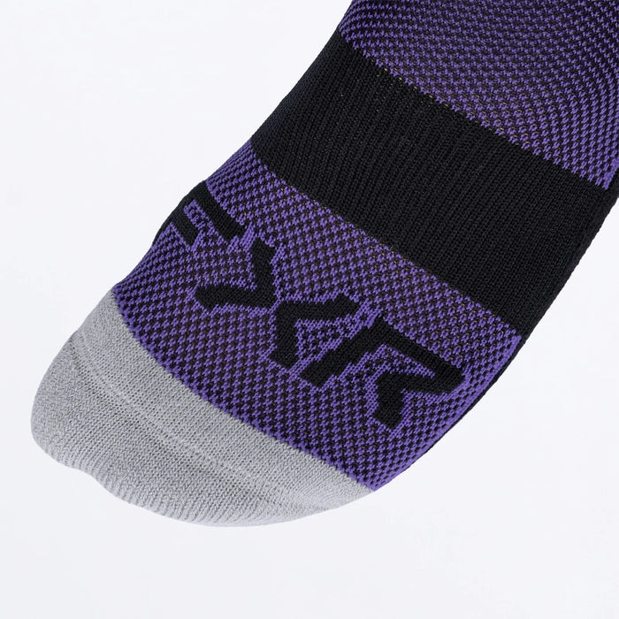 FXR Moto Sock - Purple/Black/Grey, view 2