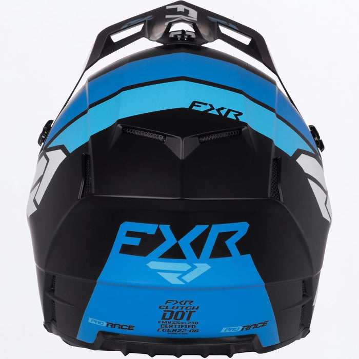 FXR Youth Clutch MX Helmet - Blue/Cyan, view 3