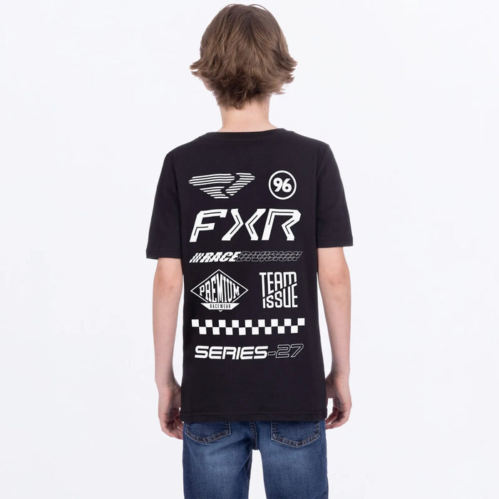 FXR Youth Pedigree Premium T-Shirt - Black/White, view 2