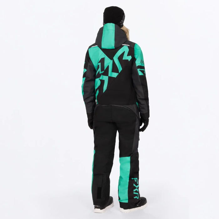 FXR Womens Cold Cross CX Lite Monosuit 2027 - Black/Asphalt/Mint, view 2
