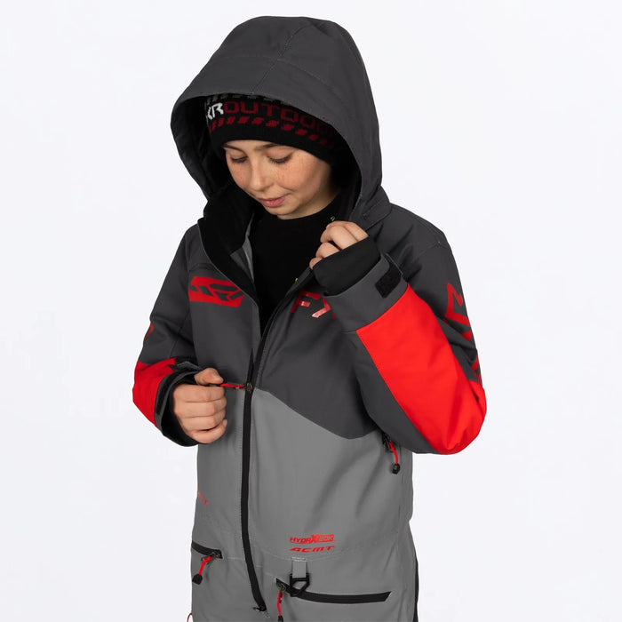 FXR Youth Vertical Monosuit - Ti/Asphalt/Red, view 8