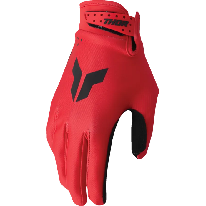 Thor Youth Launchmode Gloves - Split Red - Front
