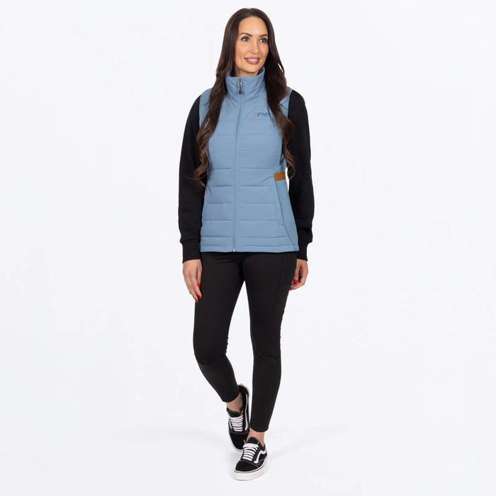 FXR Womens Phoenix Windproof Quilted Vest - Steel/Copper, view 3