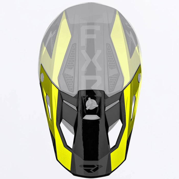 FXR Youth Apex Snow Helmet Peak - HiVis, front view