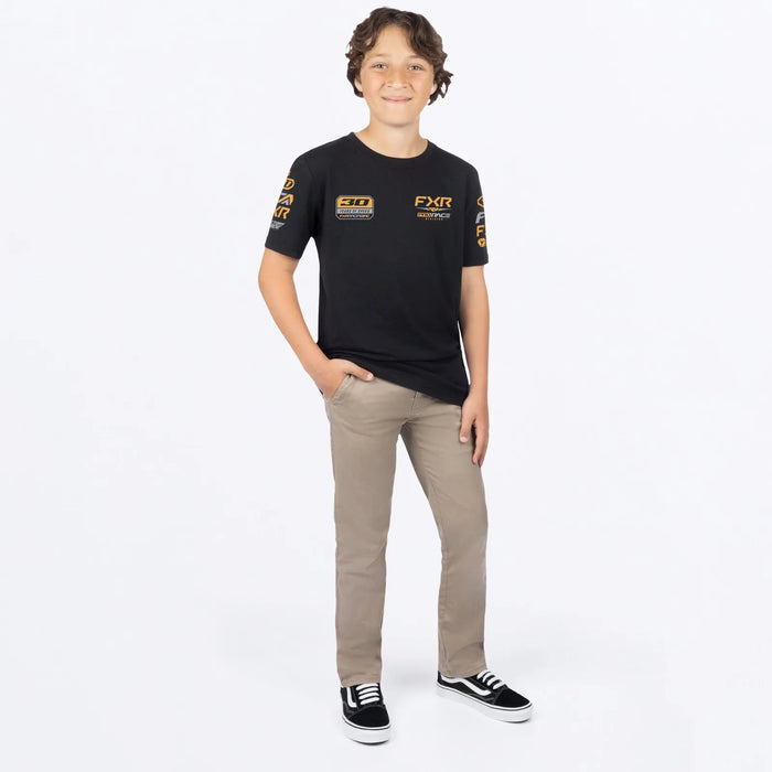 FXR Youth Race Div Premium T-Shirt - Black/Gold, view 3