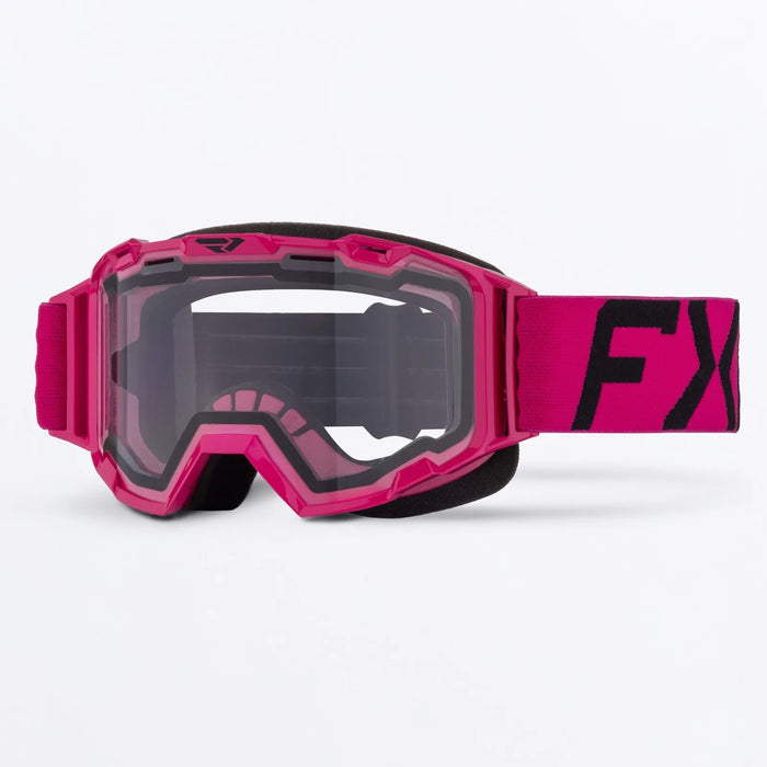 FXR Youth Maverick Clear Goggle 2027 - Razz, front view