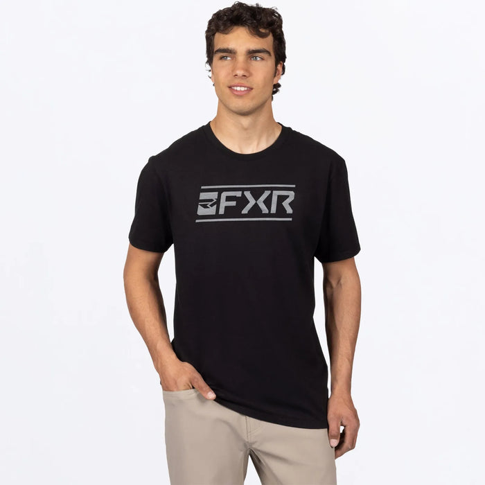 FXR Mens Victory Premium T-Shirt - Black/Grey, front view
