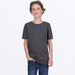 FXR Youth Pedigree Premium T-Shirt - Char Heather/Blue, view 2