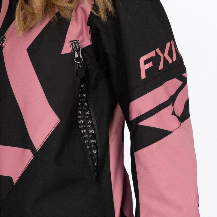 FXR Womens Cold Cross CX Lite Monosuit 2027 - Black/Rose, view 6