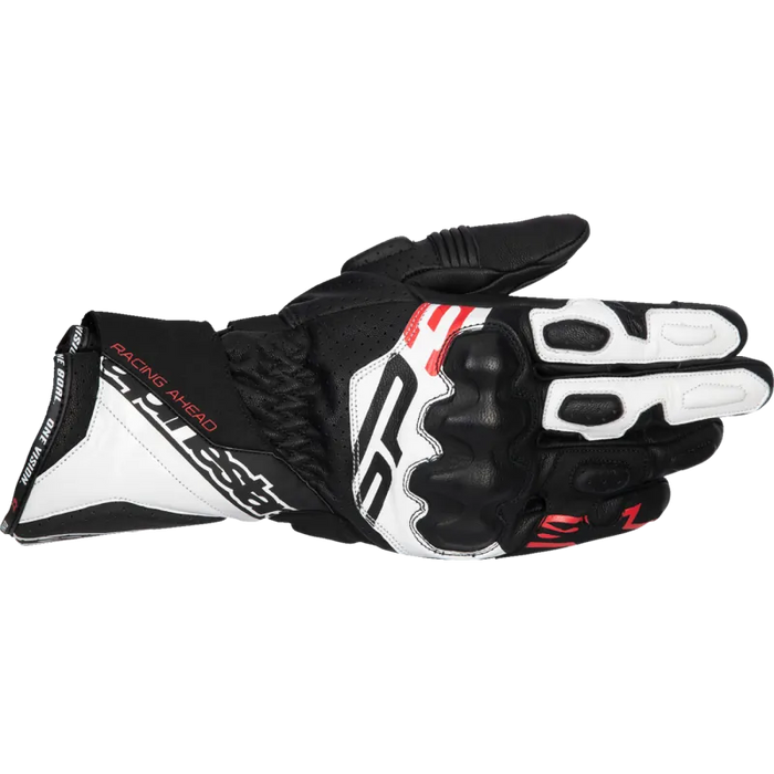 Alpinestars Mens SP-3 Gloves - Black/White/Fluo Red - Front