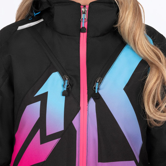 FXR Womens Cold Cross CX Lite Monosuit 2027 - Black/Razz-Blue Fade, view 7