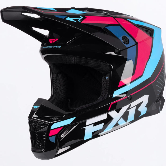 FXR Youth Apex MX Helmet - Cyanide, front view