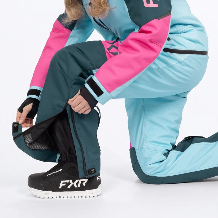 FXR Womens Revo F.A.S.T. Insulated Monosuit - Maui Blue/Steel/Blush, view 3