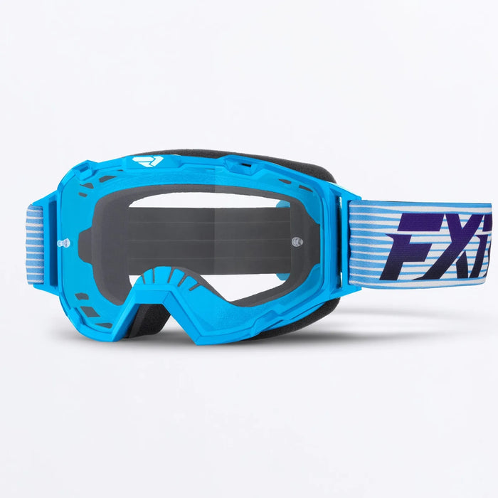 FXR Maverick Prime Youth MX Goggle - Sky/Purple, front view
