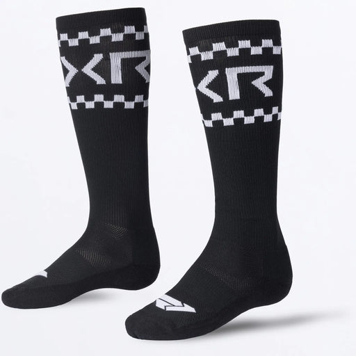 FXR Moto Sock - Black/White, front view