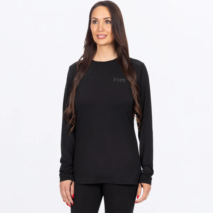 FXR Womens Surge Bamboo Longsleeve - Black, front view