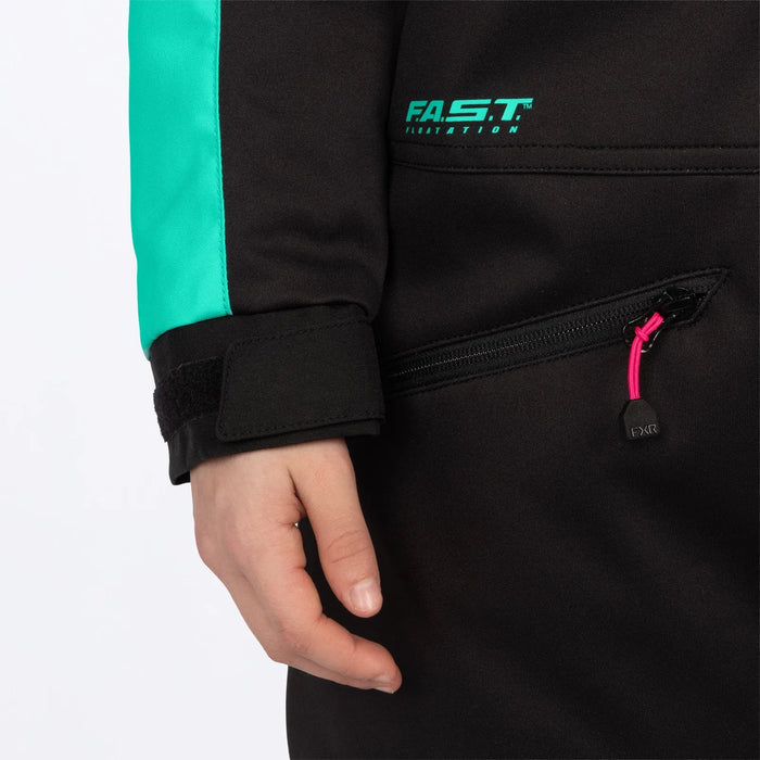FXR Youth Revo Monosuit - Black/Mint/Razz, view 5