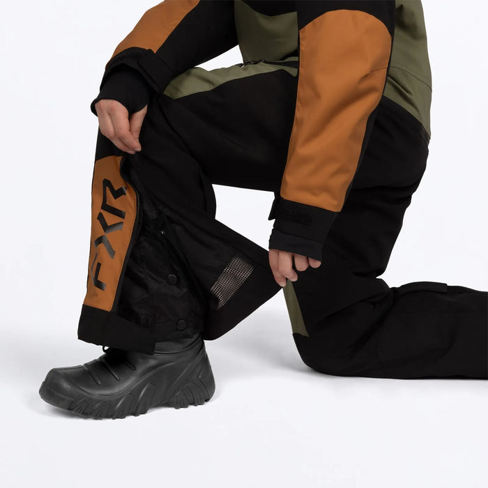 FXR Youth Vertical Monosuit - Moss/Umber/Stone, view 6