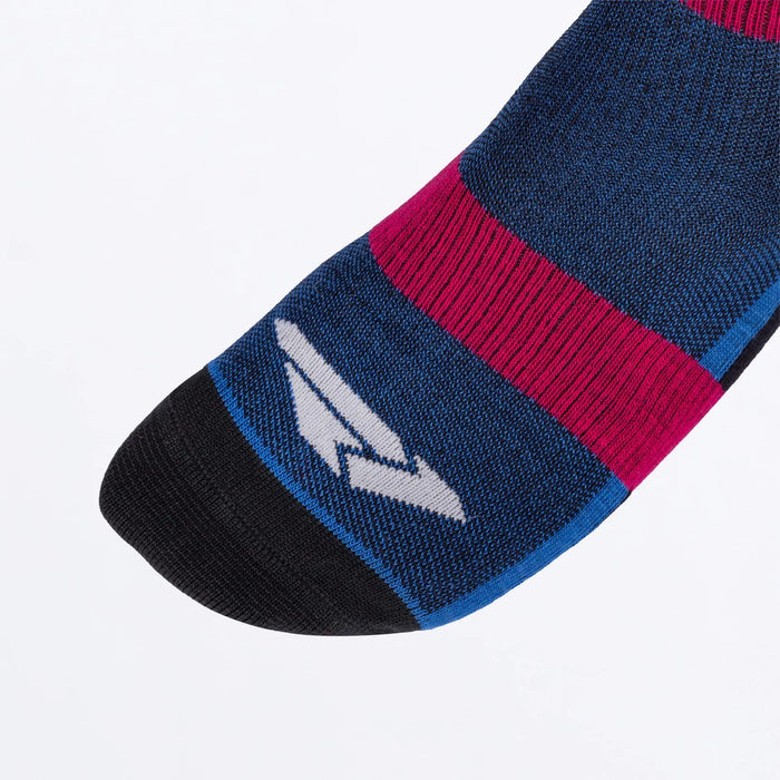 FXR Riding Sock - Blue/Black/Razz, view 3