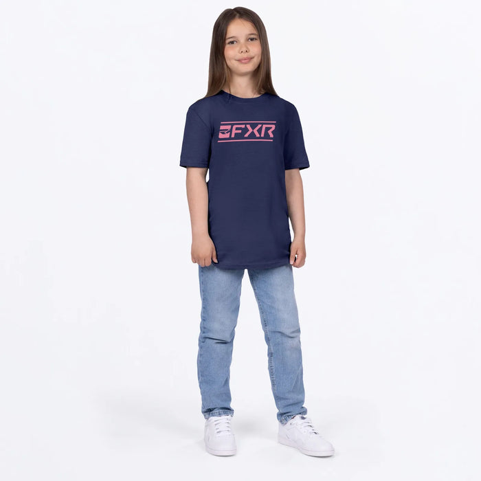 FXR Youth Victory Premium T-Shirt - Navy/Dusty Rose, view 4