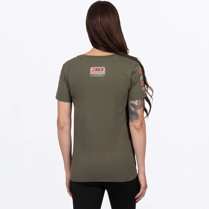 FXR Womens Race Division Premium T-Shirt - Army/Dusty Rose, view 2