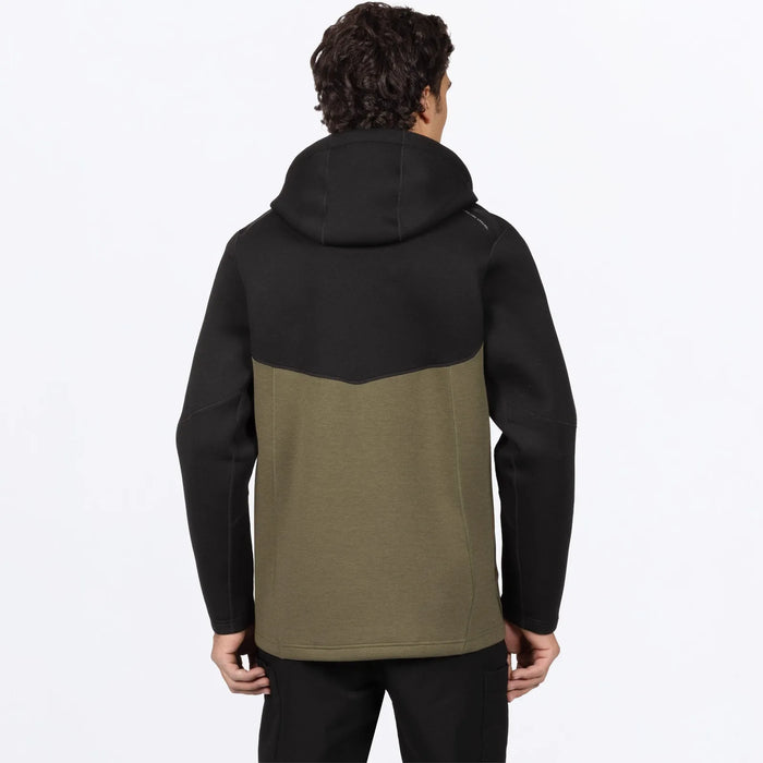 FXR Mens Altitude Tech 1/4 Zip Hoodie - Black/Moss, view 3