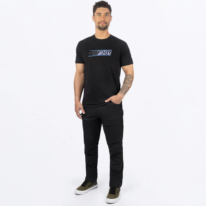 FXR Mens Rush Premium T-Shirt - Black/Blue, view 3
