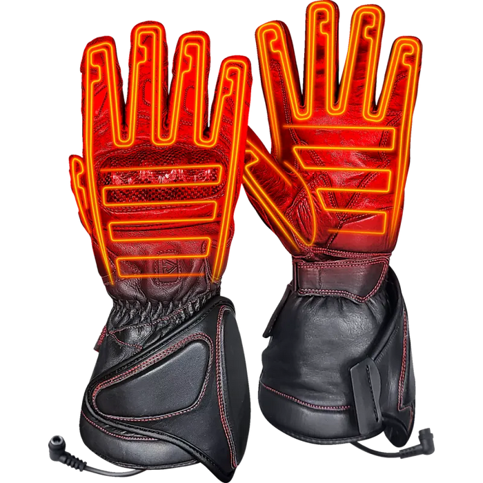 Gerbing Mens 12V Extreme Hard Knuckle Heated Gloves - Black - Front