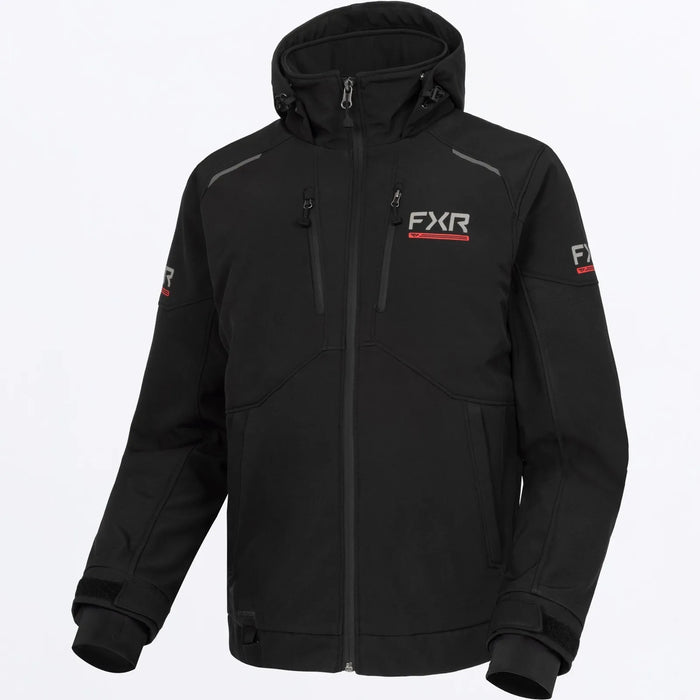 FXR Mens Evolution FX Tech Shell Jacket - Black, front view