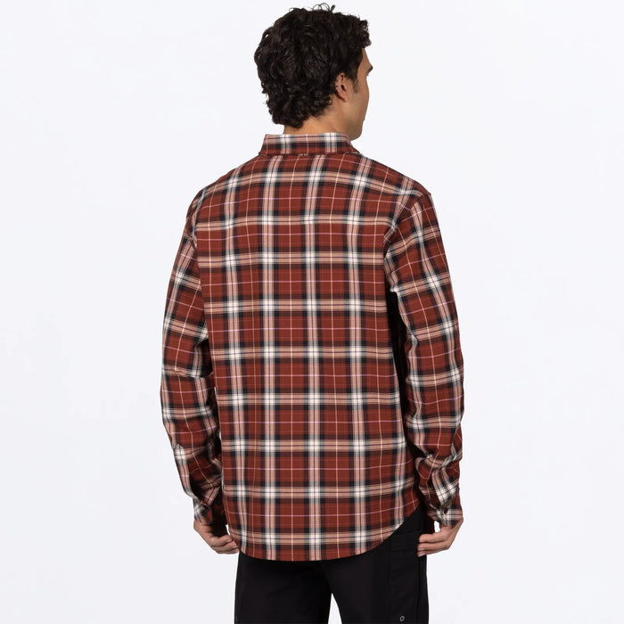 FXR Mens HD Flannel Shirt - Maroon/Navy, view 2