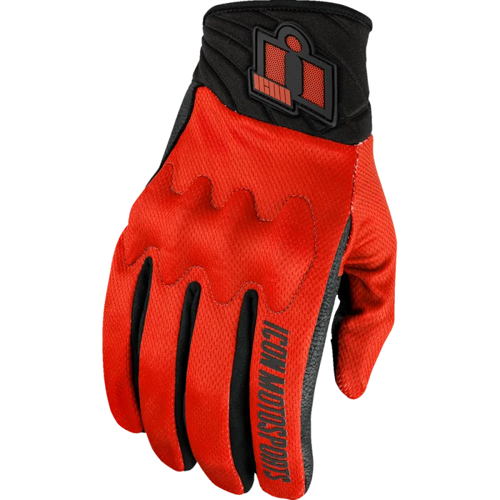 Icon Mens Anthem 3 Gloves - Red - Front