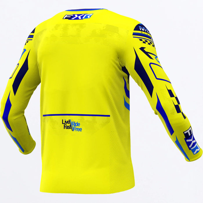 FXR Podium Gladiator MX Jersey 2025 - Yellow/Navy/Blue, view 3