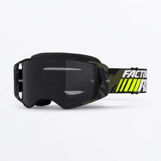 FXR Factory Ride MX Goggle - Army Camo/HiVis, front view