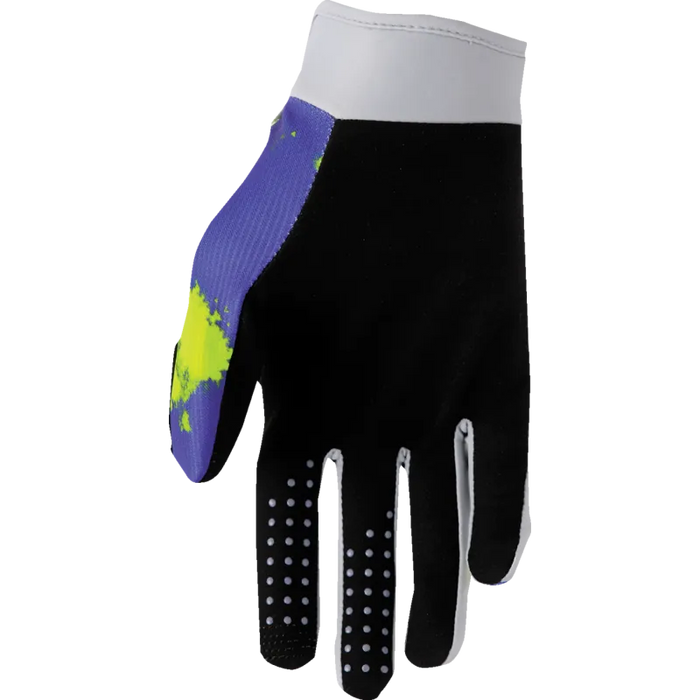 Thor Youth Launchmode Gloves - Bleach Gray/Acid - Back