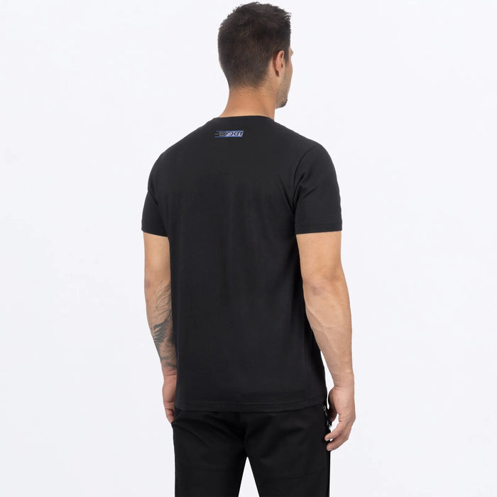 FXR Mens Rush Premium T-Shirt - Black/Blue, view 2