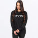 FXR Womens Mitered Cotton Crewneck Sweatshirt - Black/Grey, front view