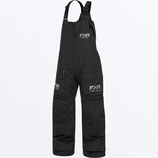 FXR Child Excursion FX Bib Pant - Black, front view