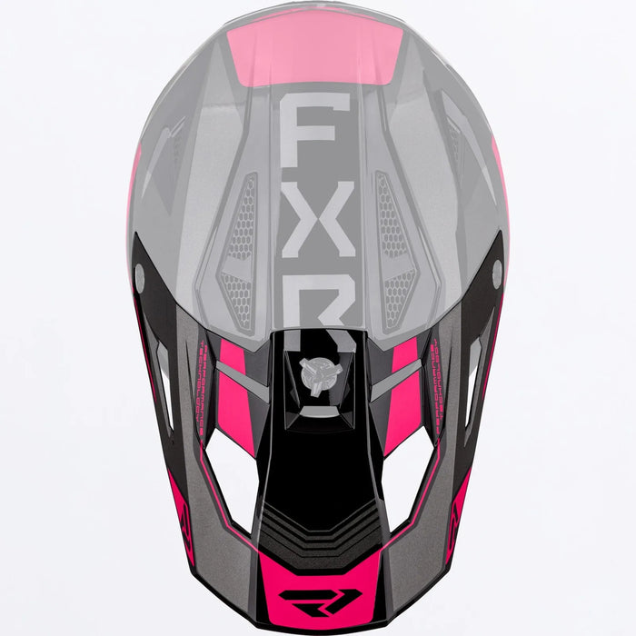 FXR Apex Snow Helmet Peak - Razz, front view