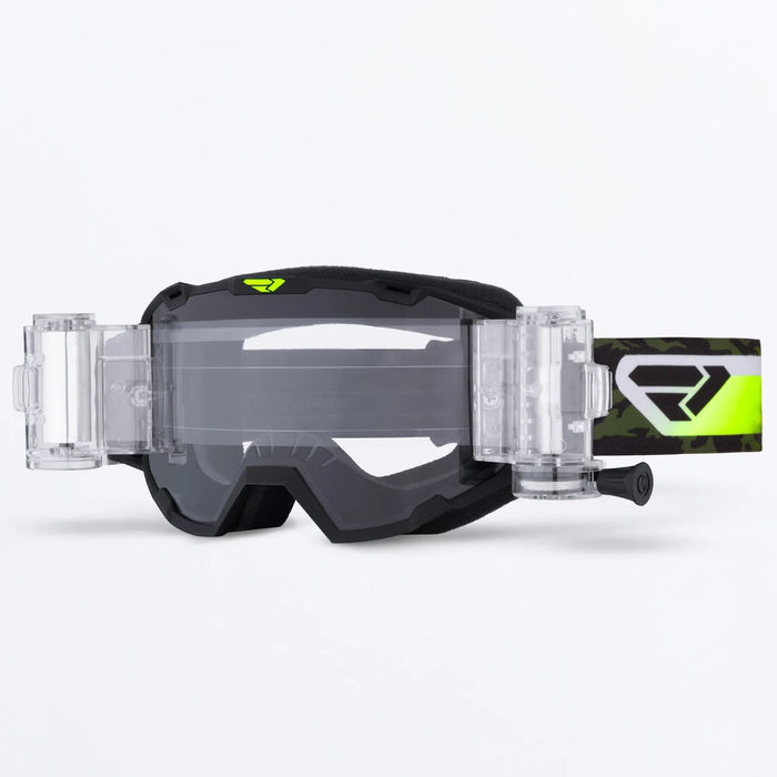 FXR Maverick Prime Roll-Off Goggle - Army Camo/HiVis, front view