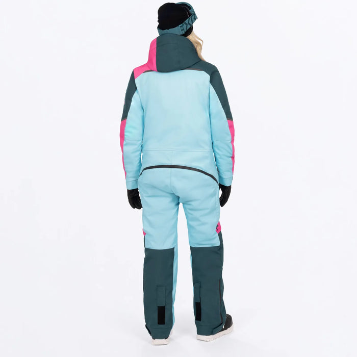 FXR Womens Revo F.A.S.T. Insulated Monosuit - Maui Blue/Steel/Blush, view 2