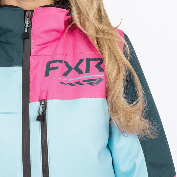 FXR Womens Revo F.A.S.T. Insulated Monosuit - Maui Blue/Steel/Blush, view 6