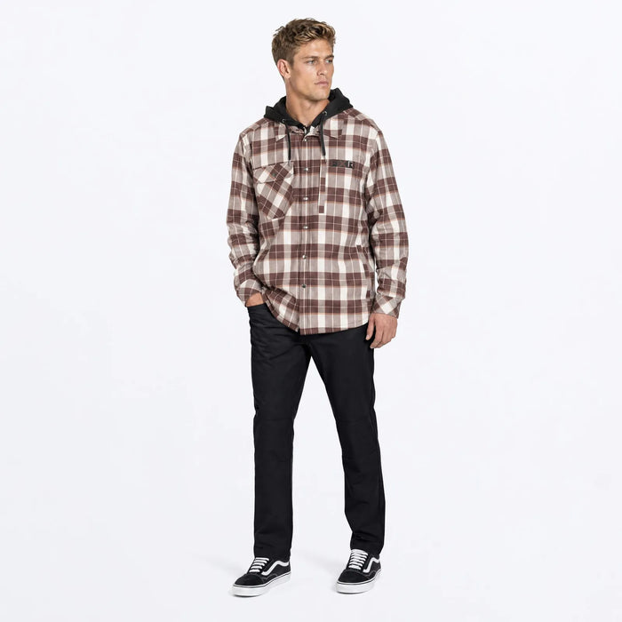 FXR Mens Insulated HD Flannel Jacket - D.Cedar/Sand, view 3