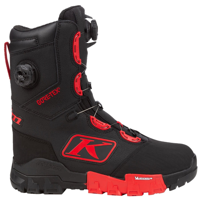 Klim Mens Adrenaline Pro S GTX BOA Boot - Black - Fiery Red, front view