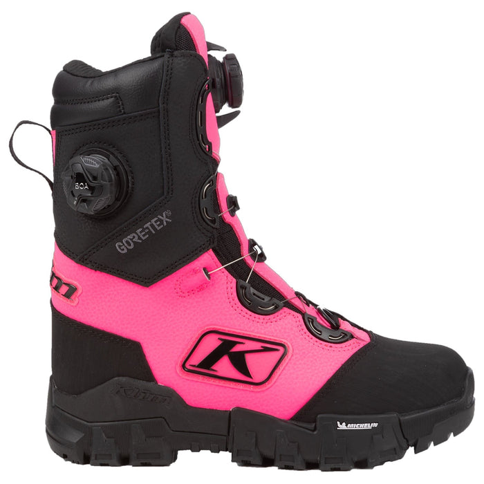 Klim Mens Adrenaline Pro S GTX BOA Boot - Black - Knockout Pink, front view