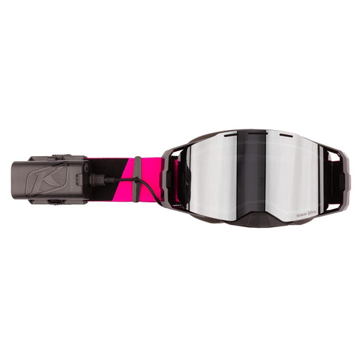 Klim Edge eFire Heated Goggle - Slope Pink Glo Dark Smoke Silver Mirror, front view