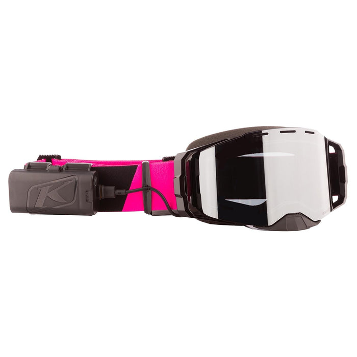 Klim Edge eFire Heated Goggle - Slope Pink Glo Dark Smoke Silver Mirror, view 2