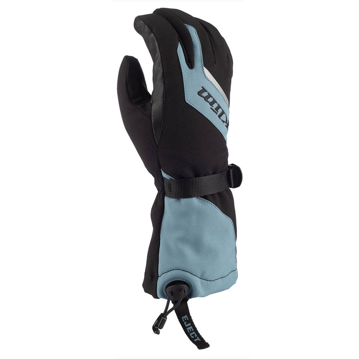 Klim Womens Ember Gauntlet Glove - Goblin Blue - Black, front view