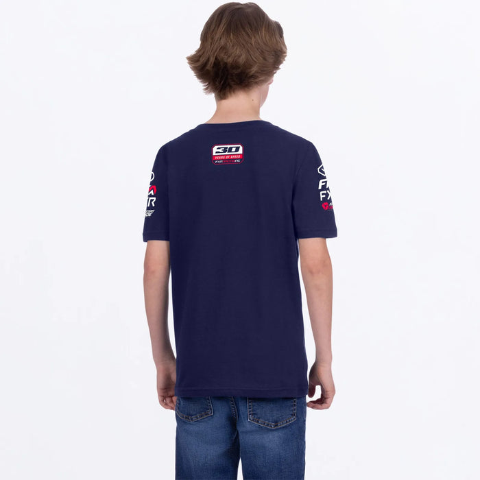 FXR Youth Race Div Premium T-Shirt - Navy/Red, view 3