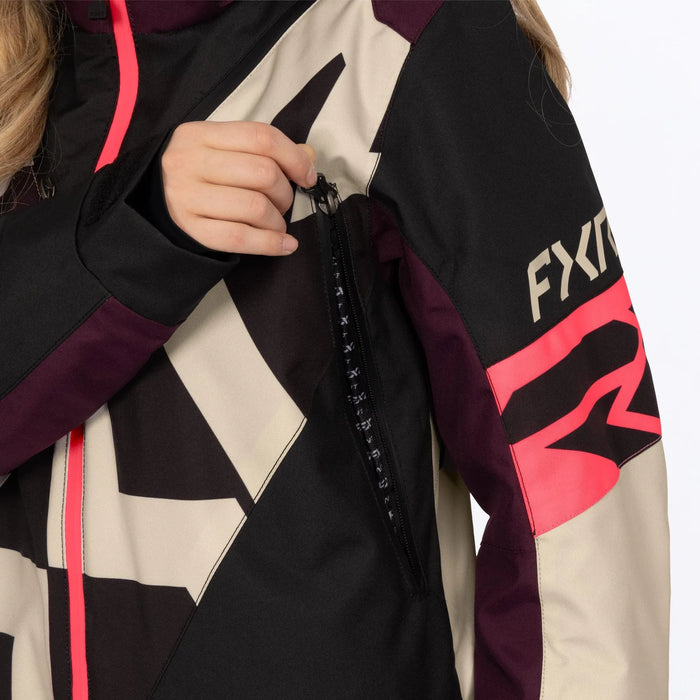 FXR Womens Cold Cross CX Lite Monosuit 2027 - Sand/Plum/Coral, view 8