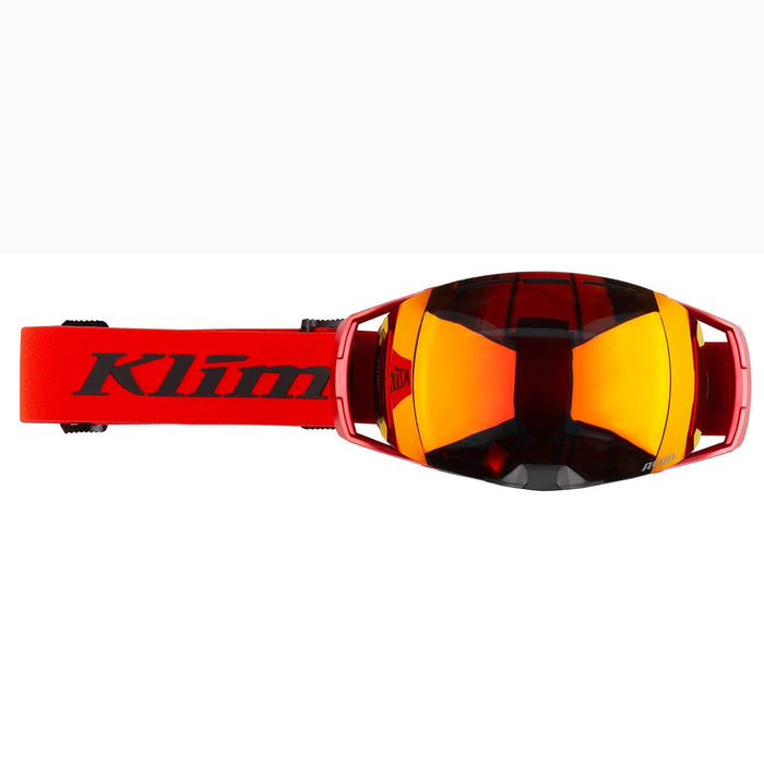 Klim Aeon Snow Goggle - Fiery Red Dark Smoke Red Mirror, front view